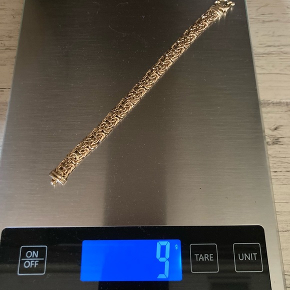 14K Yellow Gold Byzantine Bracelet, 6.75” Long - Picture 5 of 7